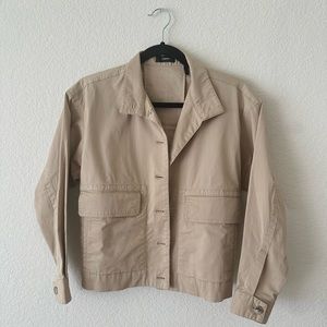 Theory Beige Cotton Bomber Jacket